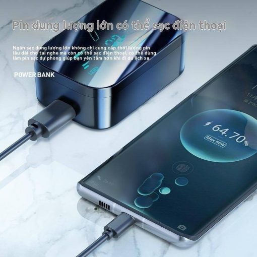 M48 True Wireless Earphone Charging Treasure with Digital Display Supports Mobile Phone Charging and LED Battery Indicator - Image 2